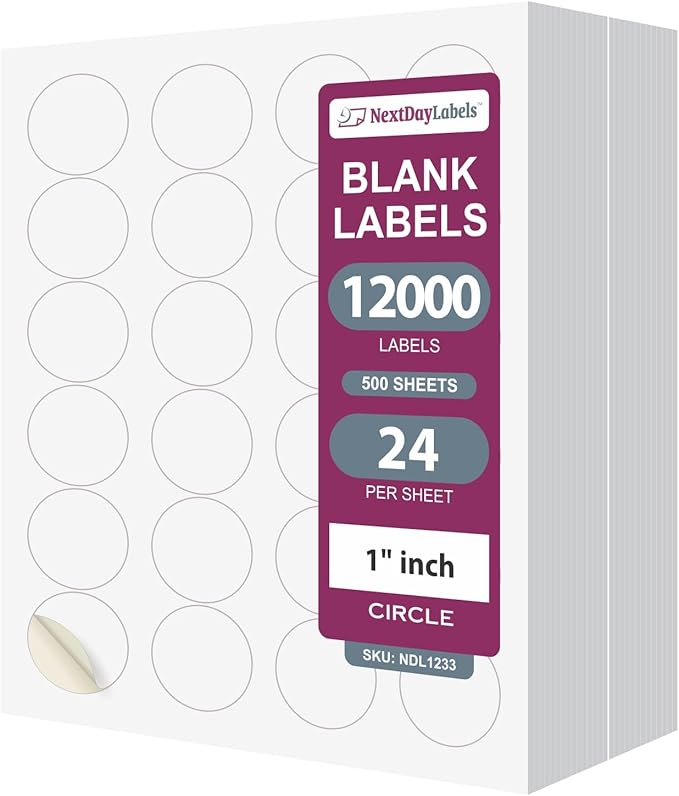 NextDayLabels 1.66 Inch Round Sticker Labels by NextDayLabels