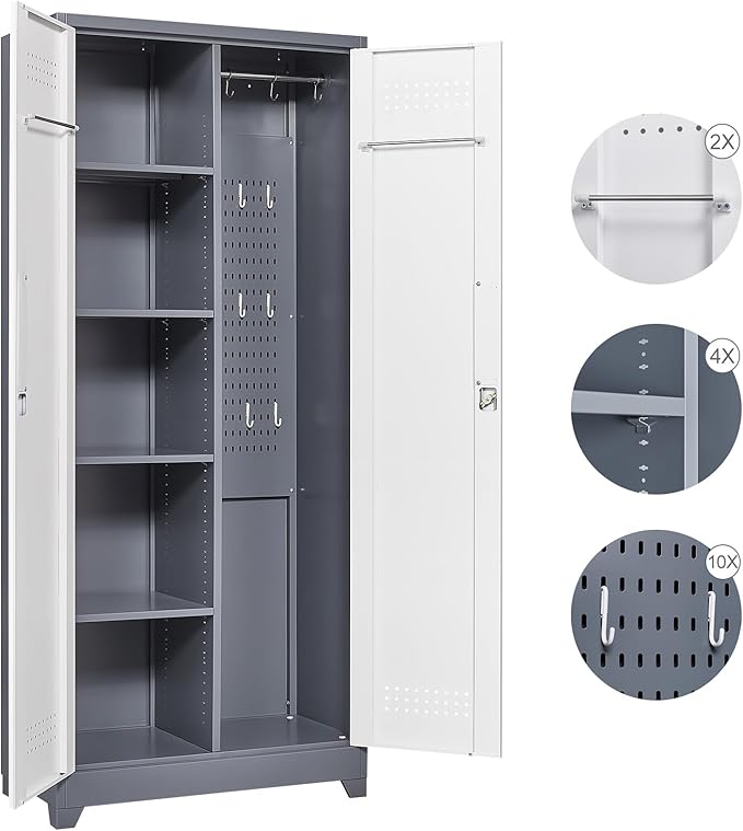 FLEXIMOUNTS 73'' Tall Metal Storage Cabinet - Image 6