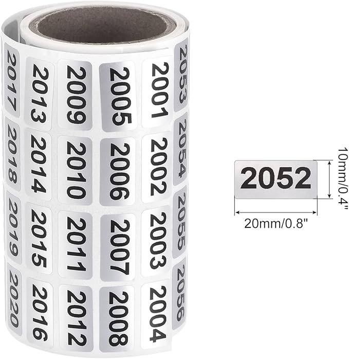 MECCANIXITY 2001 to 3000 Consecutive Number Stickers Inventory Label Black - Image 2