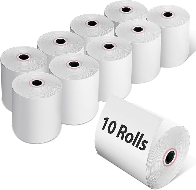 3 1/8 x 230 Thermal Receipt Paper Rolls, 10 Pack Thermal Paper Rolls Premium by auriikoop