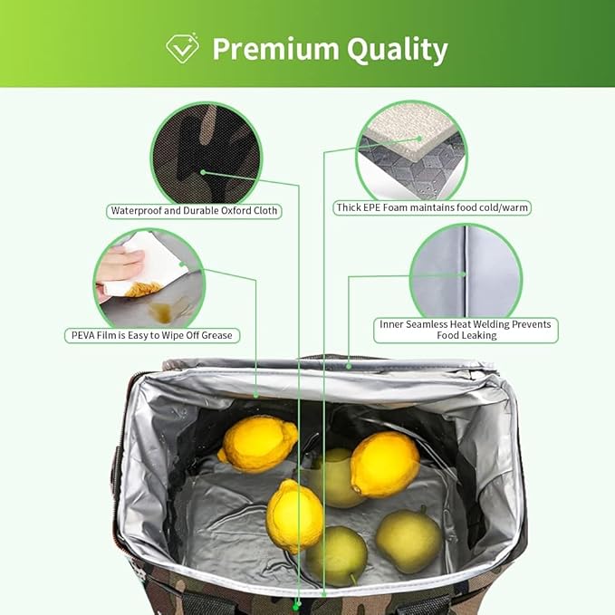 Iknoe Large Cooler Bag Collapsible 24 Can Insulated Bags Leakproof Lunch Cooler - Image 4