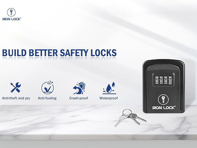Iron Lock® Wall Mount Key Lock Box – Waterproof Heavy Duty Metal Lock Box - Image 9
