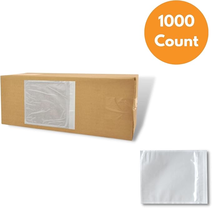 PSBM Clear Packing List Back Side Loading Plain Face Envelopes Pouches 1000 Pack - Image 4