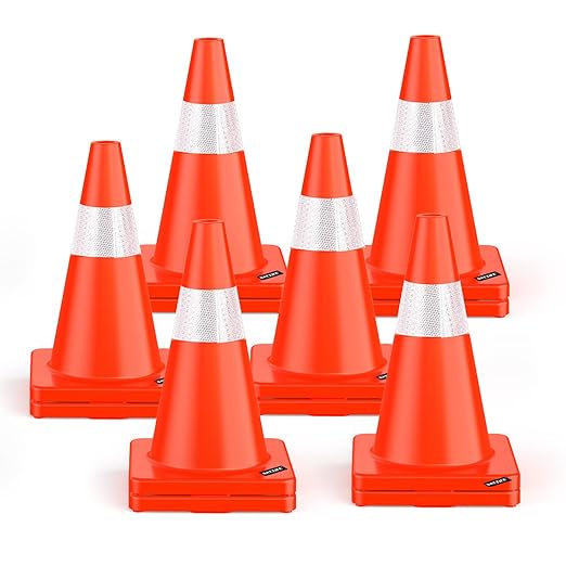 BATTIFE 12 Pack Traffic Safety Cones 18 Inch - Image 9