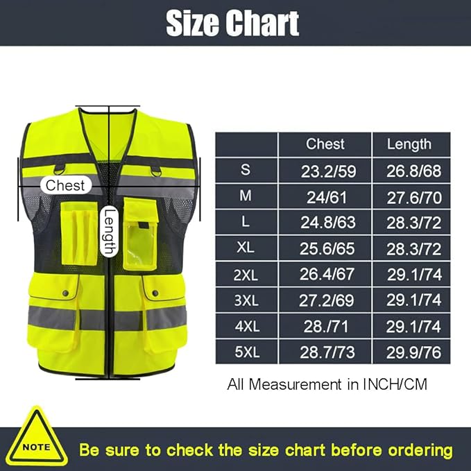 Safety Vest High Visibility Reflective Construction Vest - Image 6