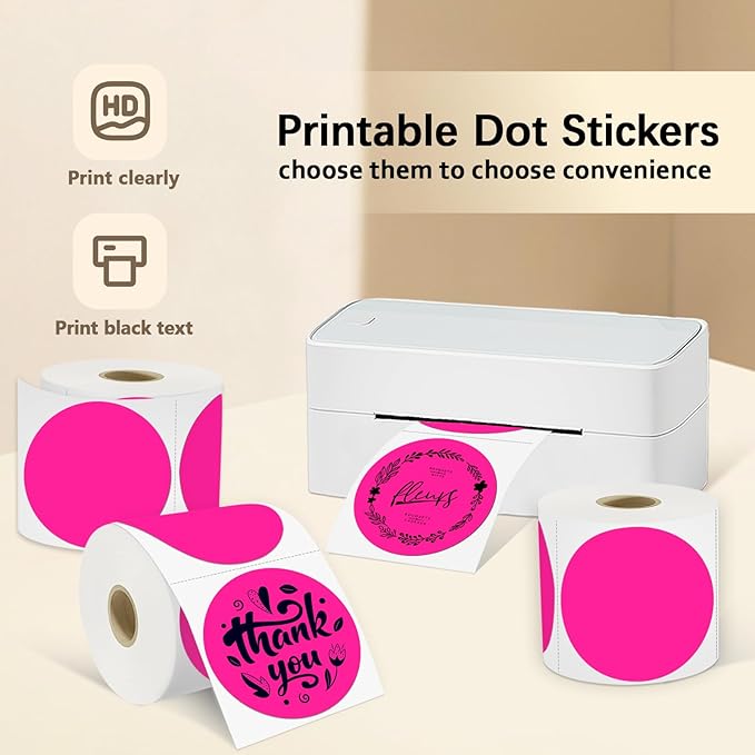 3 X 3 Inch Round Thermal Labels Circle Color Coding Labels Printable Waterproof - Image 2