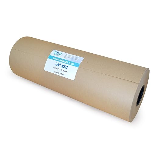 IDL Packaging Large Brown Kraft Paper Roll 24" x 1200 feet by IDLPackaging