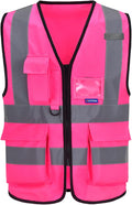 A-SAFETY 7 Pockets Hi Viz Zipper Front Working Safety Vest by A-SAFETY
