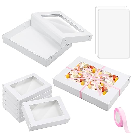 5 Set Corrugated Full Sheet Window Cake Box 26x18x4 Inch by Chivertion