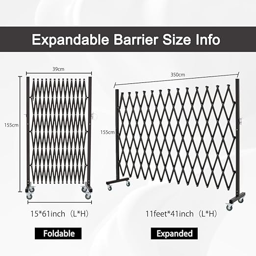 GYMTIME Metal Expandable Barricade, Portable Safety Barrier - Image 4