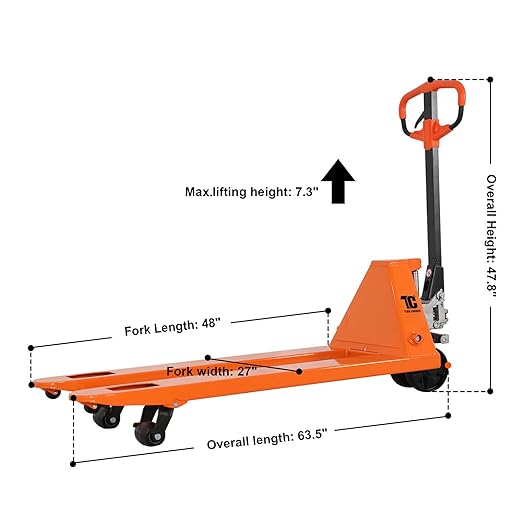 Tory Carrier Manual Pallet Jack Hand Pallet Truck 48" Lx27“W 5500lbs Capacity - Image 3