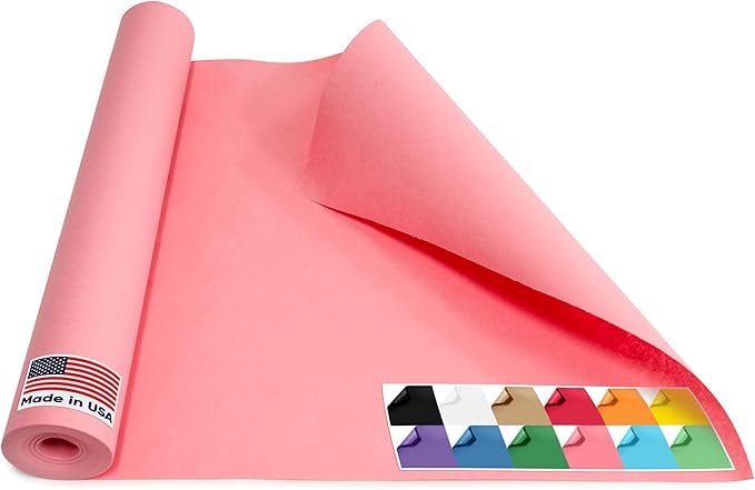 USA Made 18" x 1200" Pink Kraft Paper Roll, 45 lbs Thickness, American Quality by Paclord