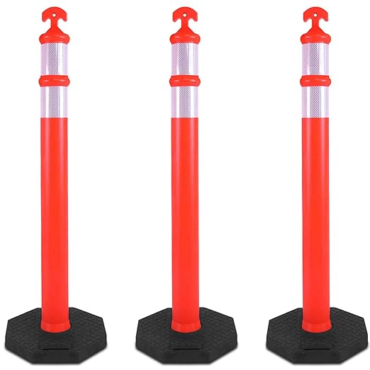 OrangeStar 3 Packs 45" Traffic Delineator Post by OrangeStar