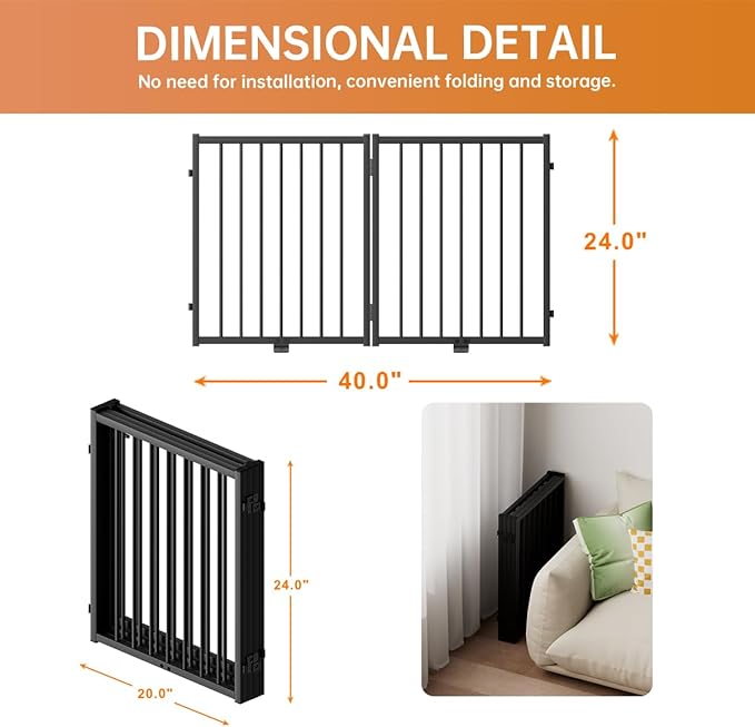 Full Metal Freestanding Dog Gate - Image 5