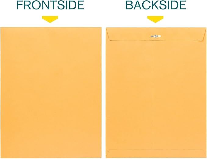 EnDoc 10 x 13 Clasp Envelopes – 100 Pack Brown Kraft Catalog Envelopes - Image 3