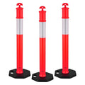 VEVOR 3 Pack Traffic Delineator Posts, 48 inches Traffic Safety Cones by VEVOR