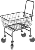 Rolling Laundry Cart with Wheels, Metal Wire Basket, Heavy Duty Utility Cart by Unknown