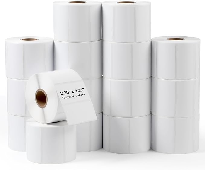 2.25"x 1.25" Direct Thermal Labels-Perforated Barcodes, Shipping Label Paper by LuckyGuard