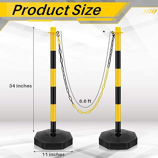 Konohan 12 Sets 34 Inch Parking Cone Delineators Post Traffic Cone Plastic - Image 2