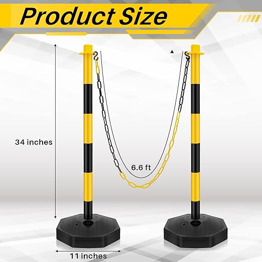 Konohan 4 Sets 34 Inch Parking Cone Delineators Post Traffic Cone Plastic - Image 2