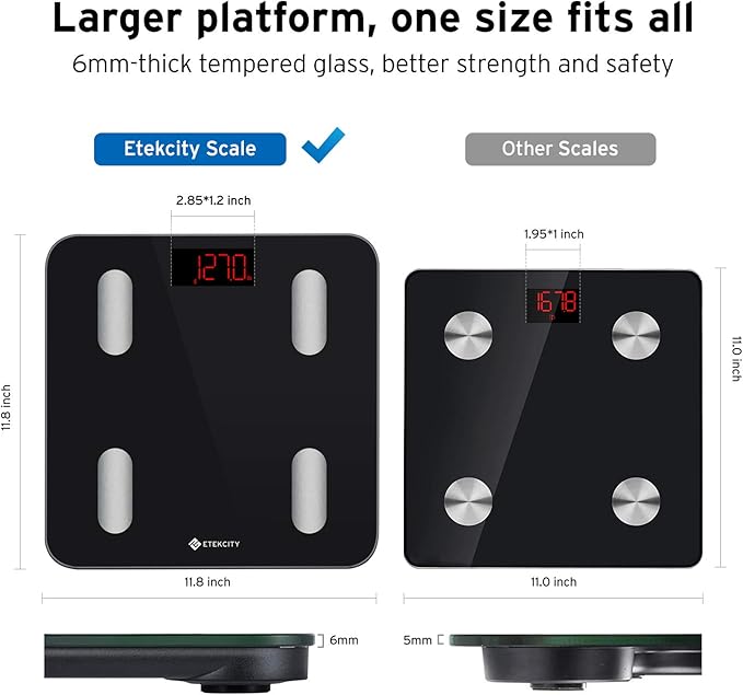 Etekcity Smart Scale for Body Weight, Digital Bathroom Weighing Machine Fat - Image 2