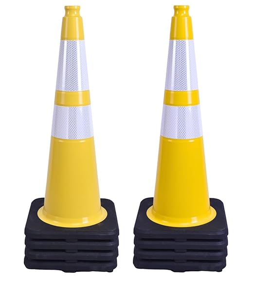 BESEA 8PACK 28” inch Traffic Safety Cones Yellow Road Parking Cones Heavy Duty by BeSea