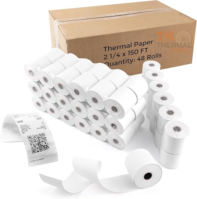 2 1/4" x 150' Thermal Paper, Adding Machine/Calculator POS Receipt paper by TKThermalKing