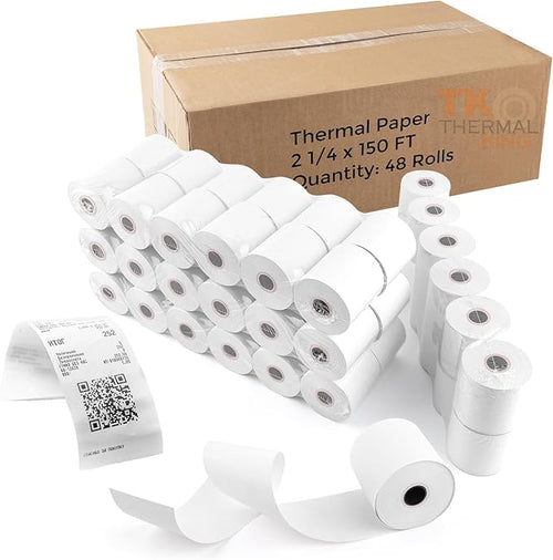 2 1/4" x 150' Thermal Paper, Adding Machine/Calculator POS Receipt paper by TKThermalKing