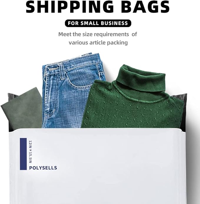POLYSELLS 500 Pcs 12x15.5 Inch White Poly Mailers Shipping Envelopes, Strong - Image 7