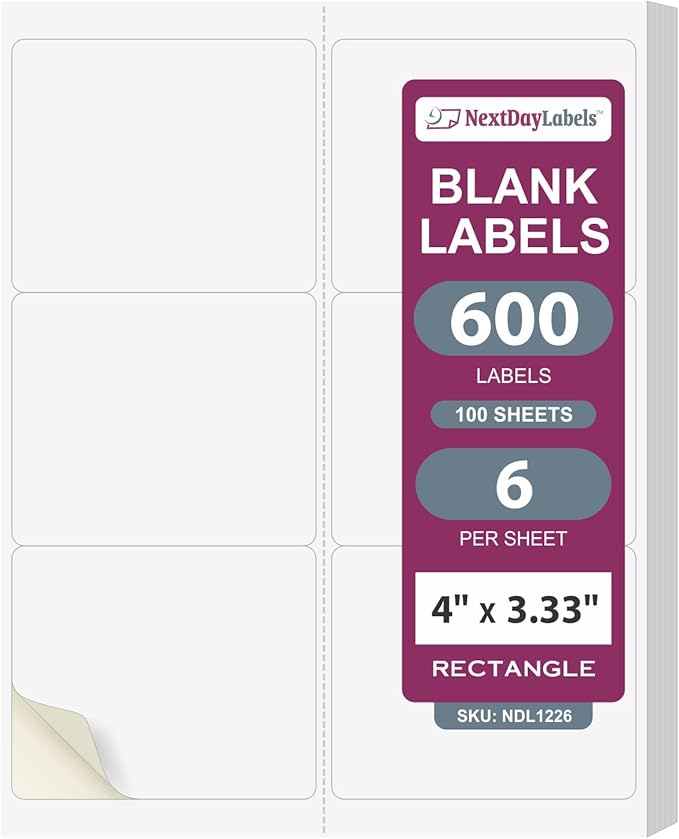 NextDayLabels – 4" x 3-1/3" Rectangular Sticker Labels by NextDayLabels