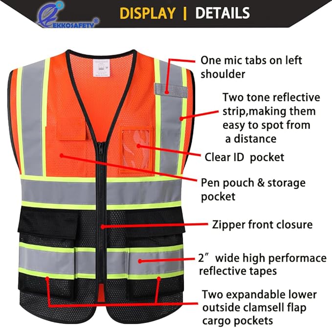 Reflective Mesh Safety Vest for Men Women - Image 3