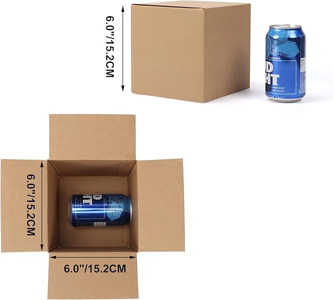 CRUGLA 40 Packs Shipping Boxes 6x6x6, Corrugated Cardboard Brown Mailing Box - Image 2