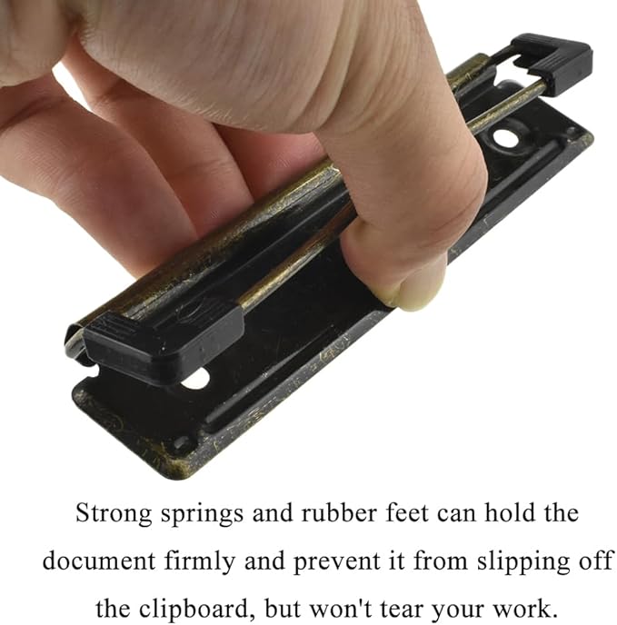 HAHIYO 4.72 Inches Vintage Bronze Metal Mountable Clipboard Clips - Image 4