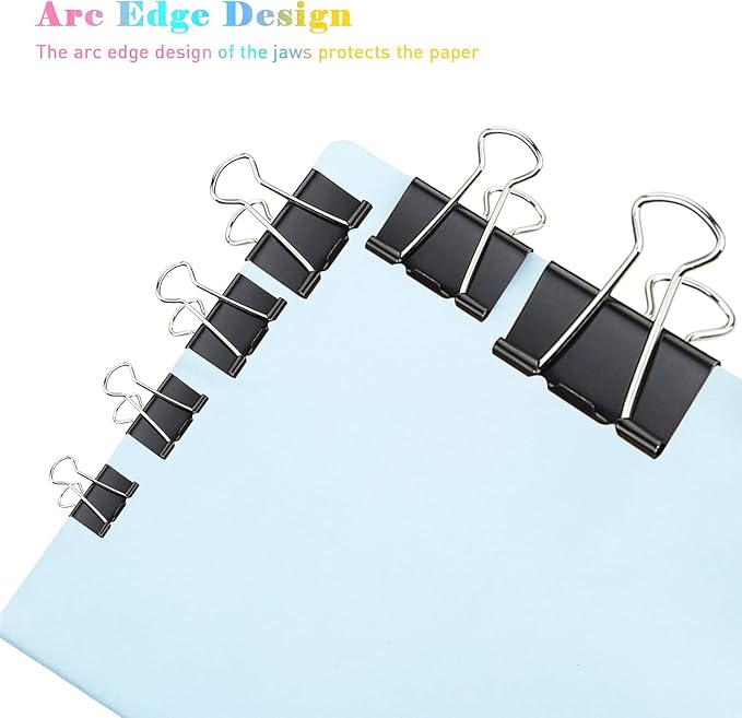 Small Binder Paper Clips 3/4 Inch Standard 19mm, 144 Pack, 0.75 Inch Fold Clamp - Image 5