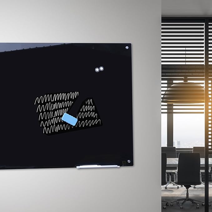 Magnetic Glass Whiteboard 48" x 36" Dry Erase Board Frameless Premium Tempered - Image 8