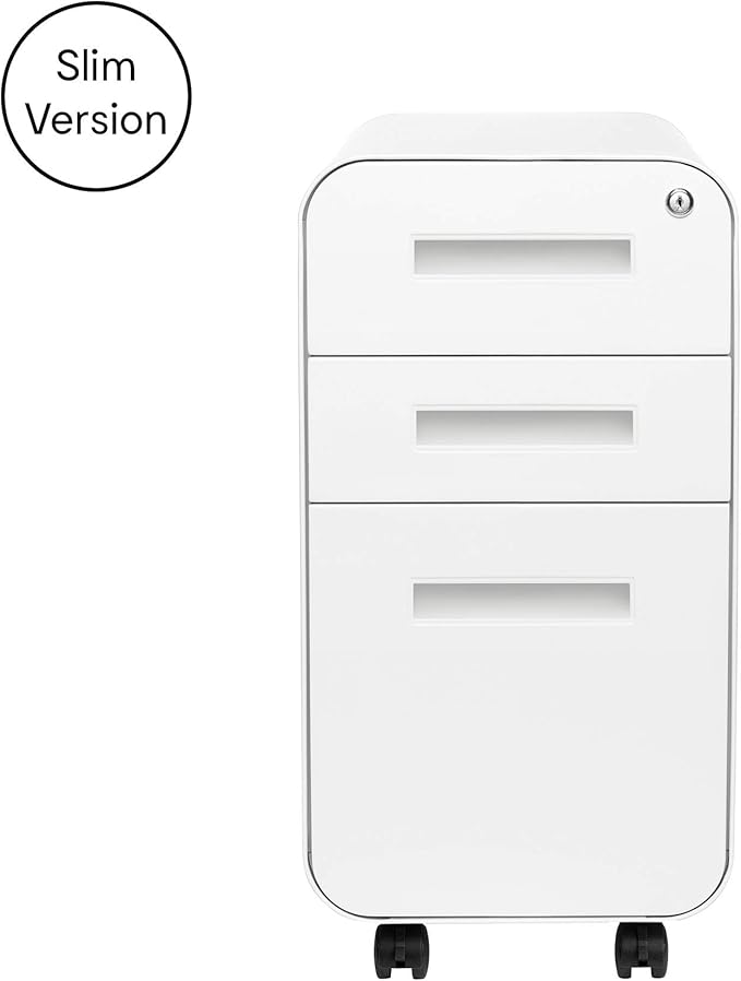 Laura Davidson Furniture Stockpile Slim 3-Drawer Mobile File Cabinet - Image 4