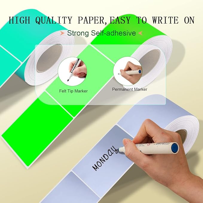 PARLAIM Large 5 x 3 inch Rectangle Color Coding Sticker, Writable Square Color - Image 4