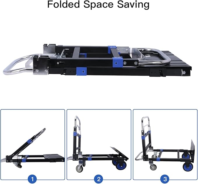 3 in1 Heavy Duty Convertible Hand Truck Dolly Cart, Folding Trolley Cart - Image 8