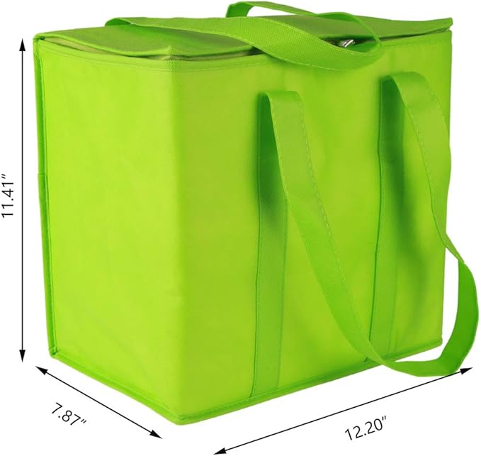 Ezek Reusable Insulated Grocery Bags in Green, Stand Upright, Double The Sturdy - Image 6
