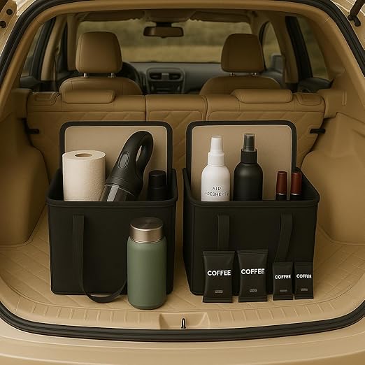 2Pk Trunk Organizer for Car Insulated Reusable Grocery Bags, Collapsible Cooler by Musbus