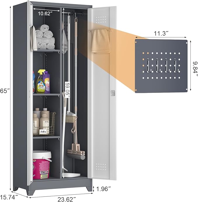 GREATMEET 65" H Broom Closet, Broom Closet Cabinet - Image 3