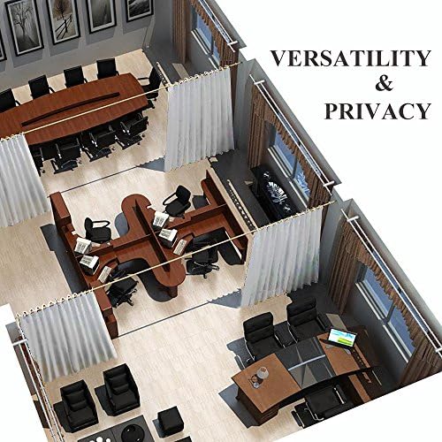 NICETOWN Room Divider Curtain Screen Partition, Vertical Blind for Sling Door, Blackout Window Curtain, Privacy Blind for Patio, Extra Wide Drape (Greyish White, Single Panel, 8.3ft Wide x 8ft Long) - Image 6