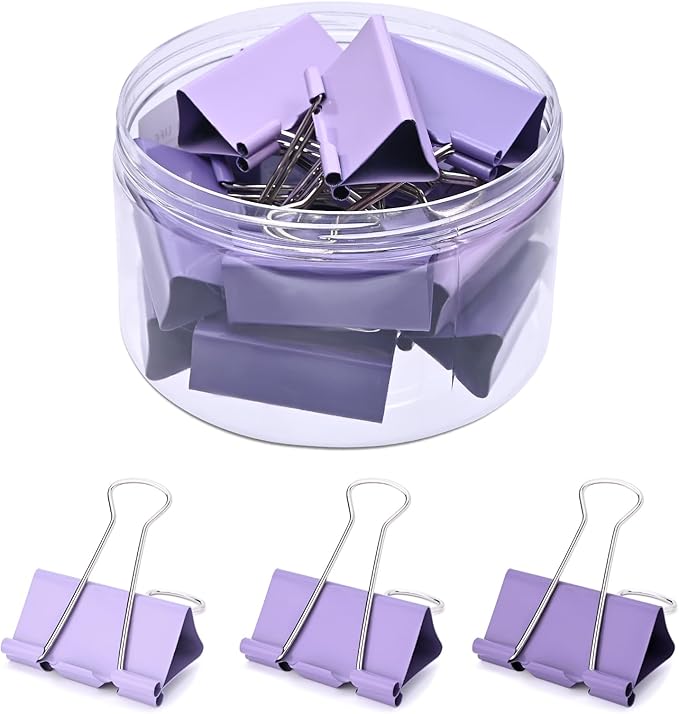 Temiary Aesthetic Binder Clips, Binding Paperwork Clamps by Temiary