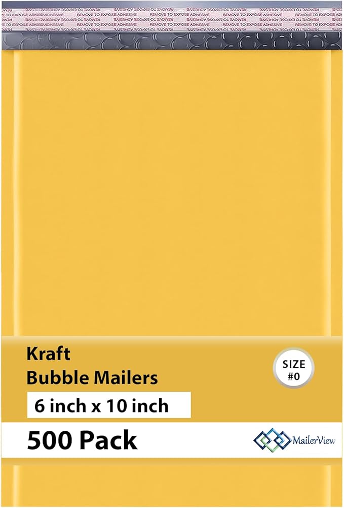 Small Kraft Bubble Mailers 6x10 inch #0 | Self Seal Padded Envelopes | by MAILERVIEW