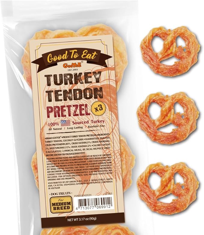 Gootoe Turkey Tendons for Dogs –All-Natural, Hypoallergenic Dog Treats by GooToE