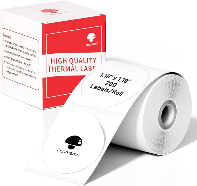 Phomemo Multi-Purpose Self-Adhesive Round Circle Label by Phomemo