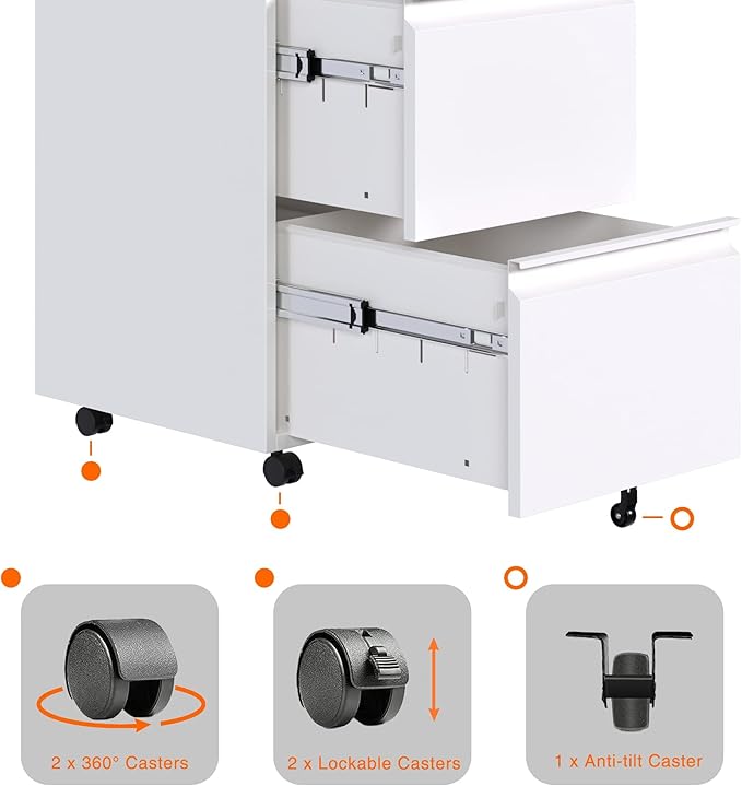 Aobabo 2 Drawer File Cabinet, Metal Filing Cabinet - Image 7