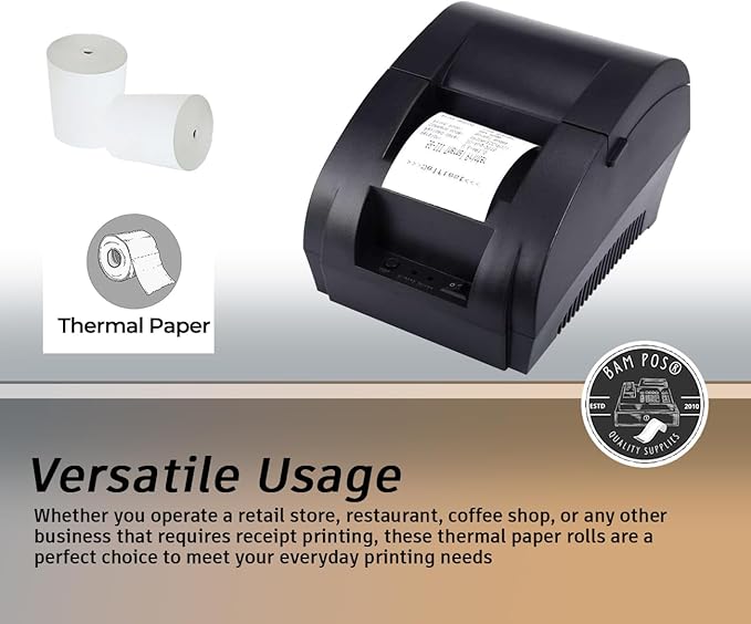 BAM POS 3 1/8" x 190' Thermal Receipt Paper Rolls - Image 3