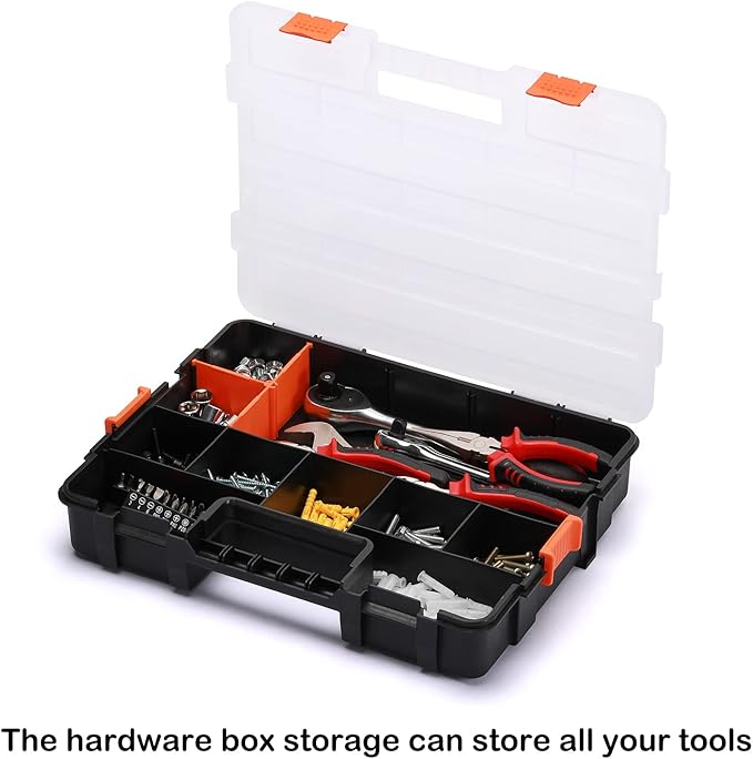 AIRTOON Tool Box Organizer Interlocking Black Small Parts Organizer - Image 4