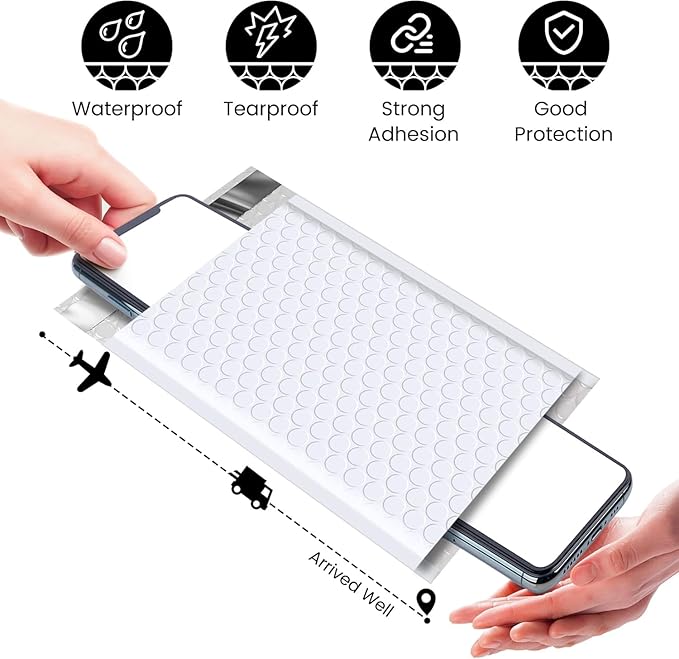 Fuxury Bubble Mailers 4x8" White Padded Envelopes 1000Pack Strong Adhesion - Image 3